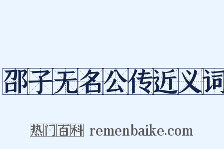 邵子无名公传近义词是什么意思的图片